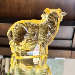 Moser Amber Glass Sheep Figurine